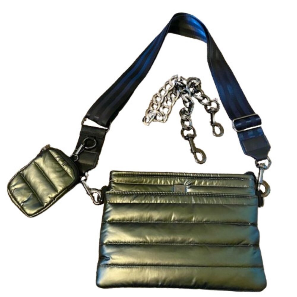 Think Royln Downtown Crossbody Shoulder Bag Vegan Pearl Black